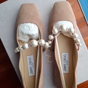 Jimmy Choo Ade Suede FlatPink Size 35.5